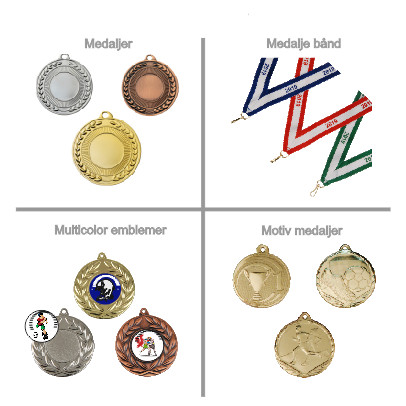 Medaljer fra Pokalbutikken.dk