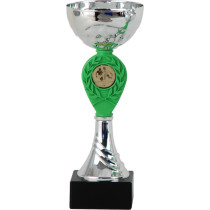 Moderne pokal sølv og grøn (Serie 4670 - 3 Størrelser)