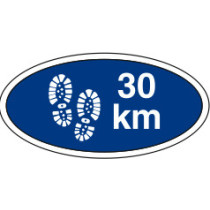 30 km. gå-mærke - Blå