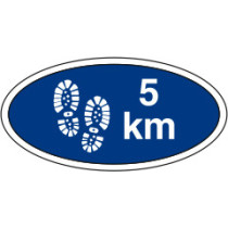 5 km. gå-mærke - Blå
