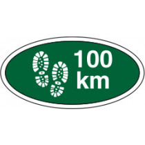 100 km. gå-mærke - Grøn