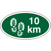 10 km. gå-mærke - Grøn
