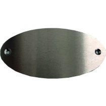 Ovalt dørskilt i børstet stål