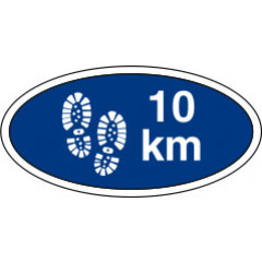 10 km. gå-mærke - Blå