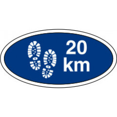 20 km. gå-mærke - Blå