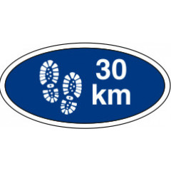 30 km. gå-mærke - Blå