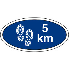 5 km. gå-mærke - Blå