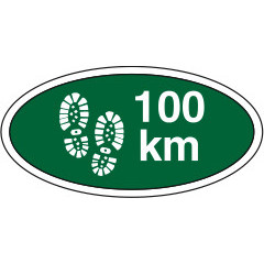 100 km. gå-mærke - Grøn