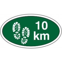 10 km. gå-mærke - Grøn