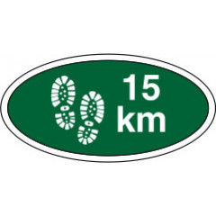 15 km. gå-mærke - Grøn