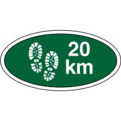 20 km. gå-mærke - Grøn