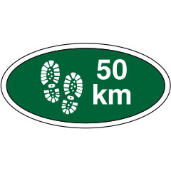 50 km. gå-mærke - Grøn