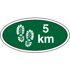 5 km. gå-mærke - Grøn