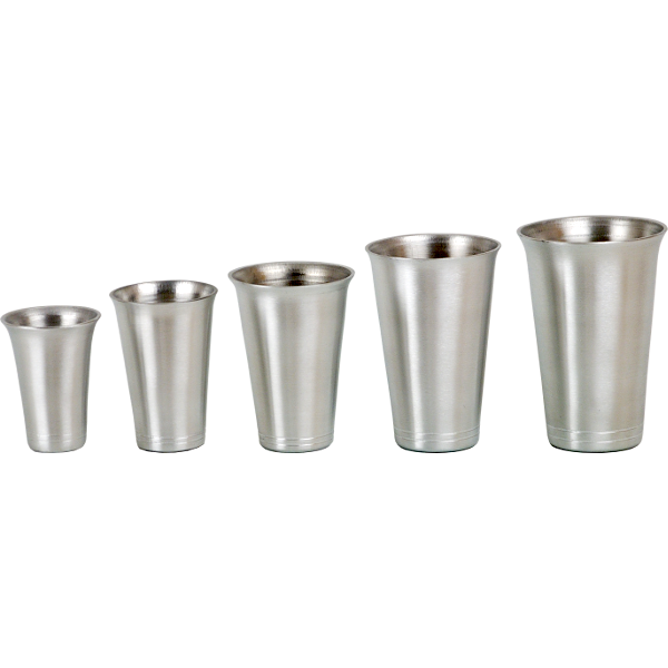Aluminium bæger "Europa" silkemat (1070 - 5 Størrelser)