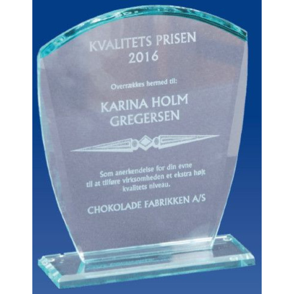Glasplakette "Sail" med lasergravering