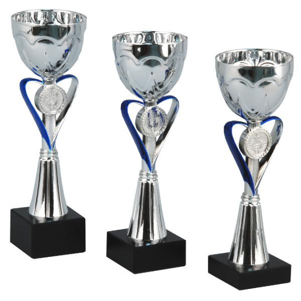 Pokal uden låg blå og sølv (6000.80)