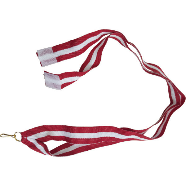 Medaljebånd med velcro i rød/hvid/rød - Pokalbutikken.dk