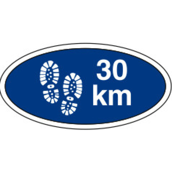 30 km. gå-mærke - Blå