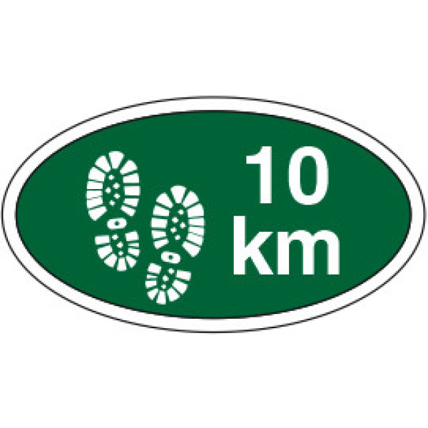 10 km. gå-mærke - Grøn