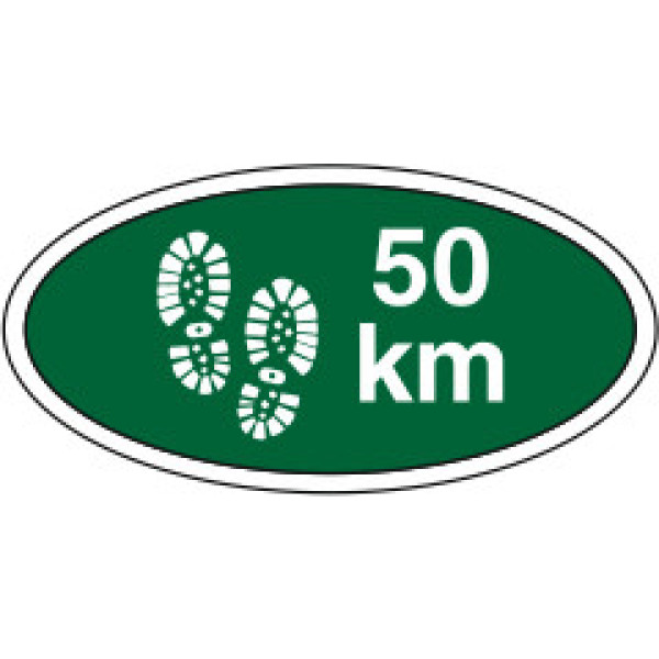 50 km. gå-mærke - Grøn