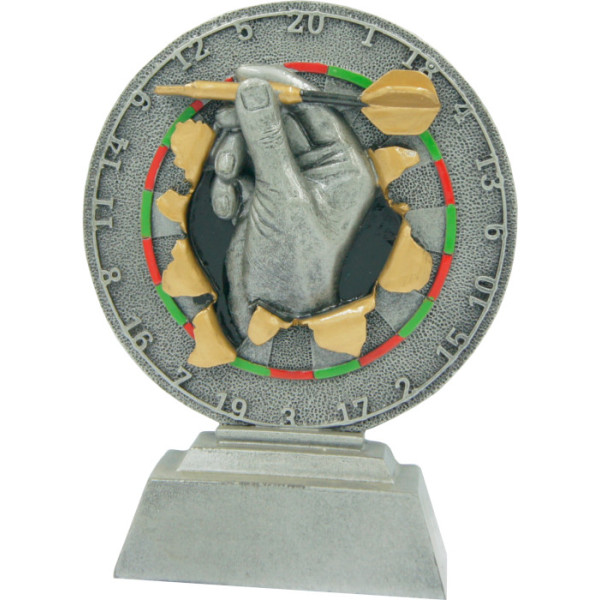 Dart statuette i Sølv fra Pokalbutikken.dk