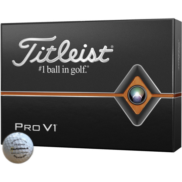 Titleist Pro V1 med farvetryk hurtig levering fra eget lager