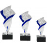 Plast emblem statuette sølv og blå (Serie 4490 - 3 Størrelser)