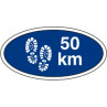 50 km. gå-mærke - Blå