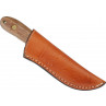 Håndsmedet jagtkniv med træ håndtag. (12-001), Kniv i skede